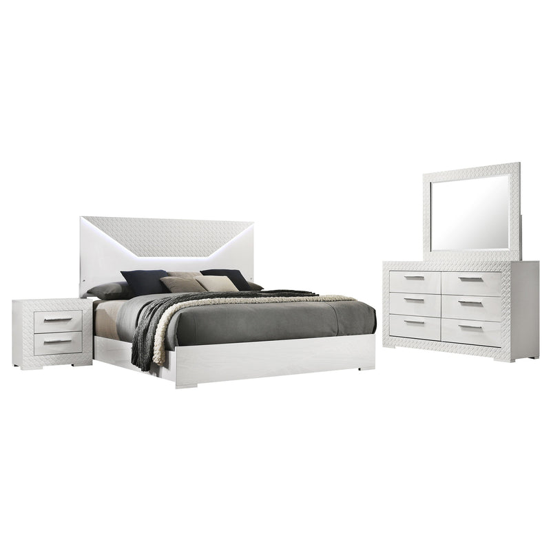 Ives Bedroom Set White High Gloss