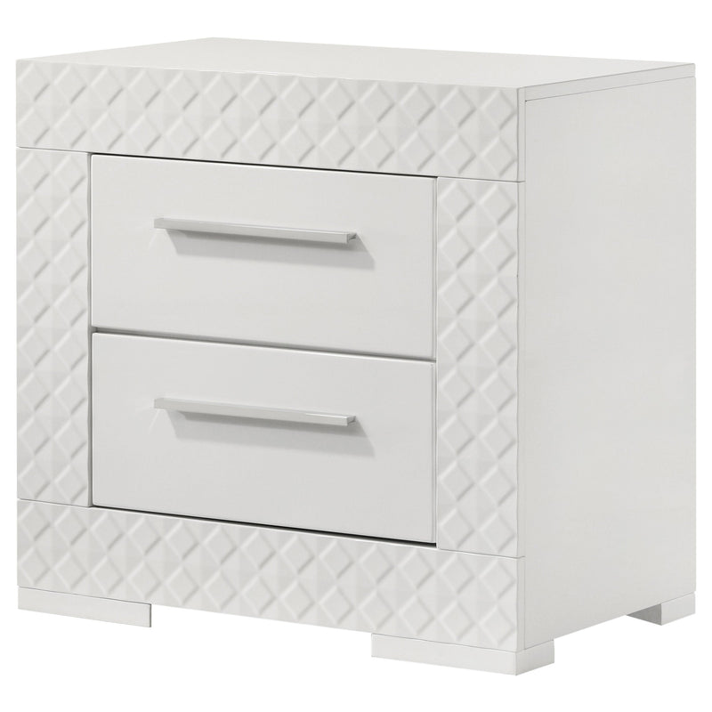 Ives 2-drawer Nightstand Bedside Table High Gloss