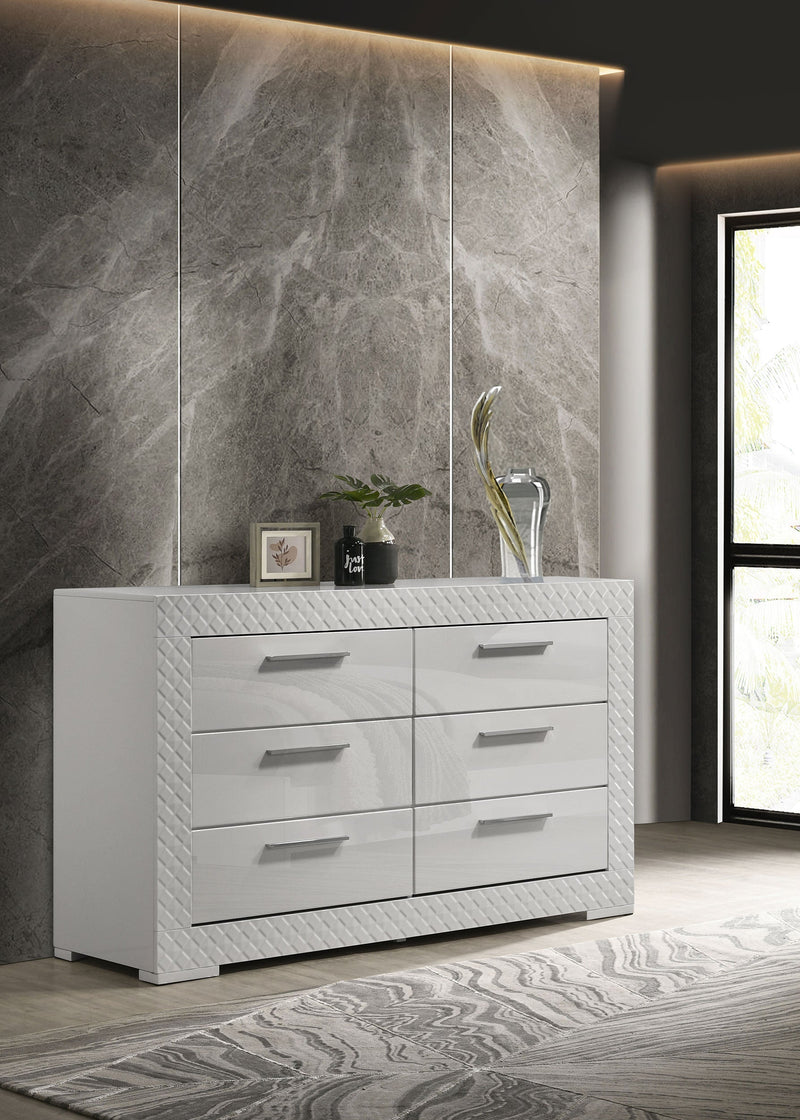 Ives 6-drawer Dresser Cabinet High Gloss