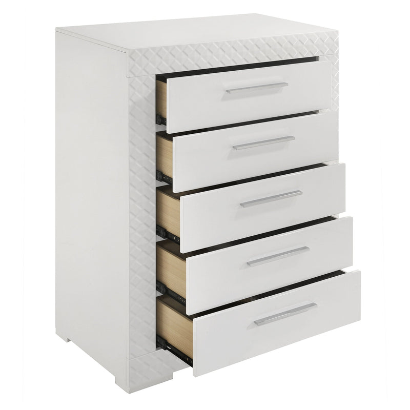 Ives 5-drawer Bedroom Chest of Drawers High Gloss