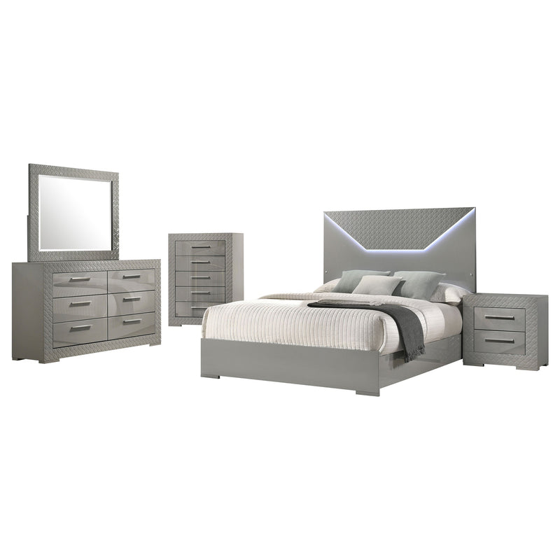 Ives Bedroom Set White High Gloss