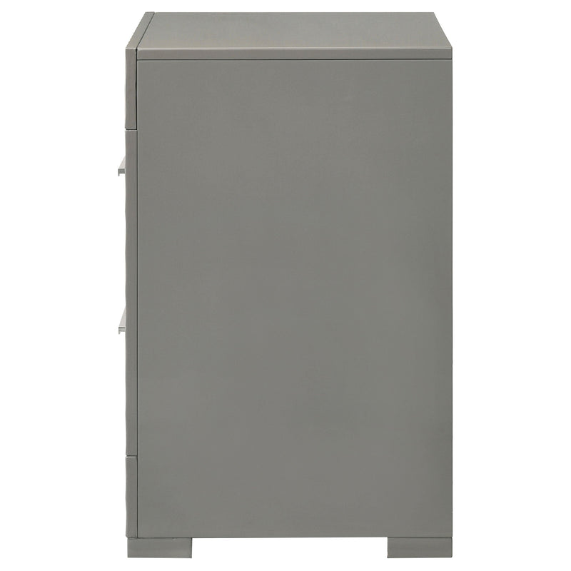 Ives 2-drawer Nightstand Bedside Table High Gloss