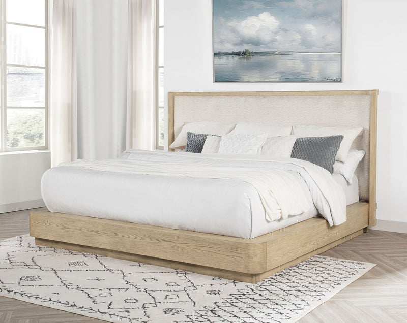 Kailani 52-inch Wingback Bed Beige Oak
