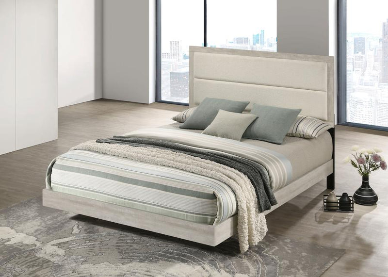 Trenton 54-inch Wood Panel Bed Rustic Cream