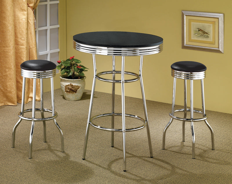 Retro Round 1950s Bistro Pub Bar Table Set