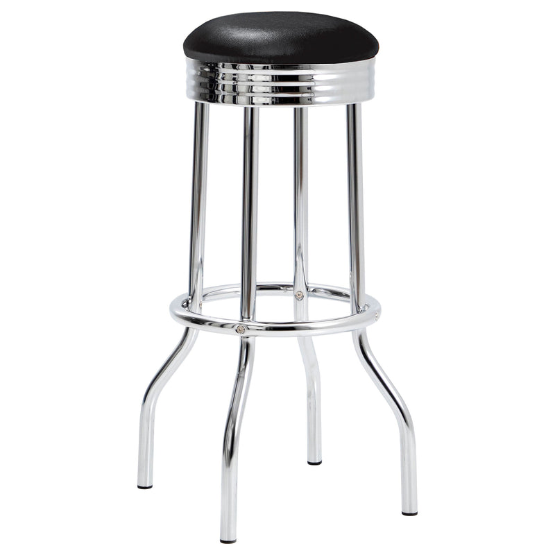 Retro Upholstered Metal Swivel Bar Stool (Set of 2)