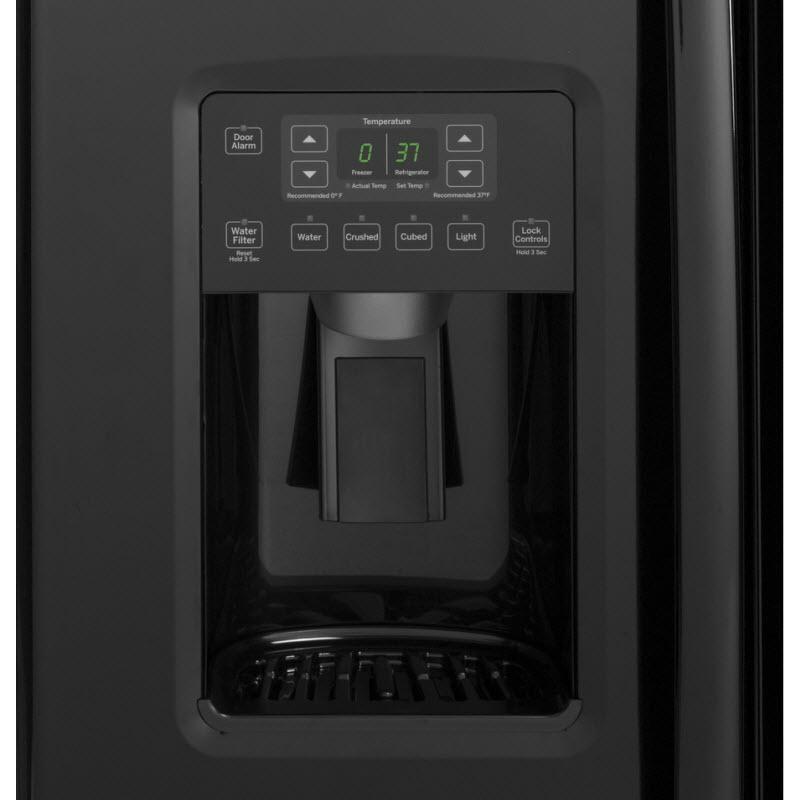 36-inch, 21.9 cu. ft. Counter-Depth Side-by-Side Refrigerator with Ice and Water (GZS22DGJBB)