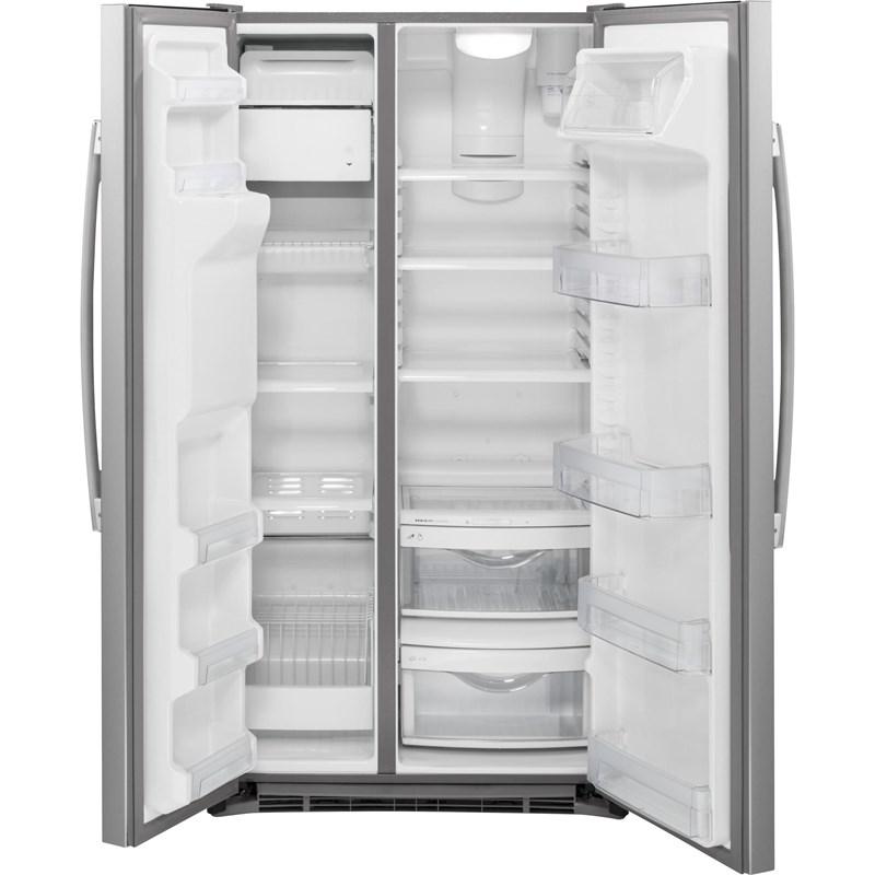 36-inch, 21.9 cu. ft. Counter-Depth Side-by-Side Refrigerator with Ice and Water Dispenser (GZS22DSJSS)