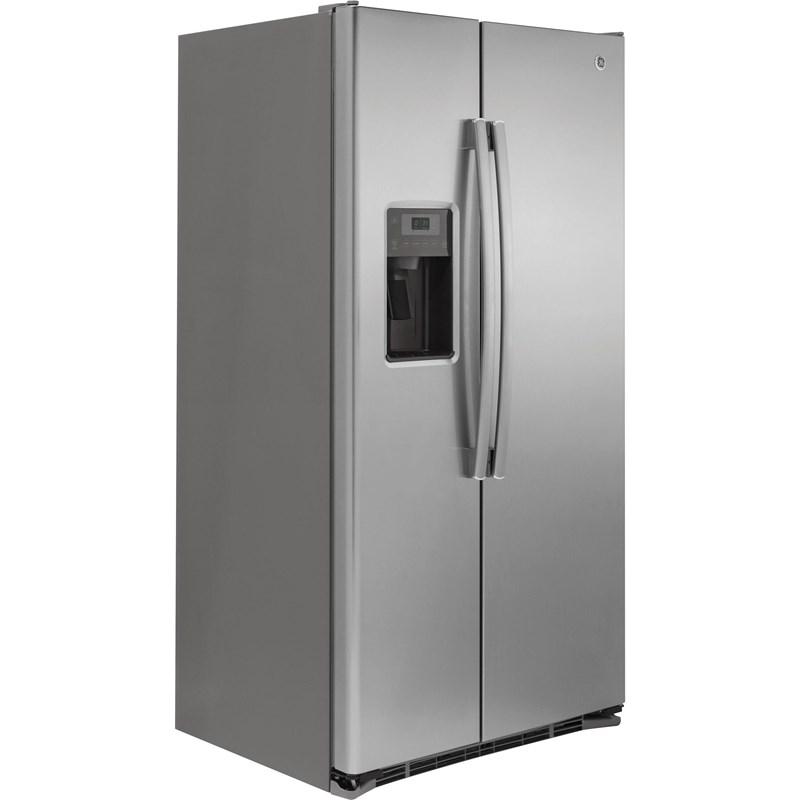 36-inch, 21.9 cu. ft. Counter-Depth Side-by-Side Refrigerator with Ice and Water Dispenser (GZS22DSJSS)