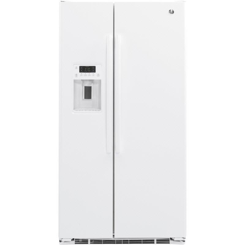 36-inch, 21.9 cu. ft. Counter-Depth Side-by-Side Refrigerator with Ice and Water (GZS22DGJWW)