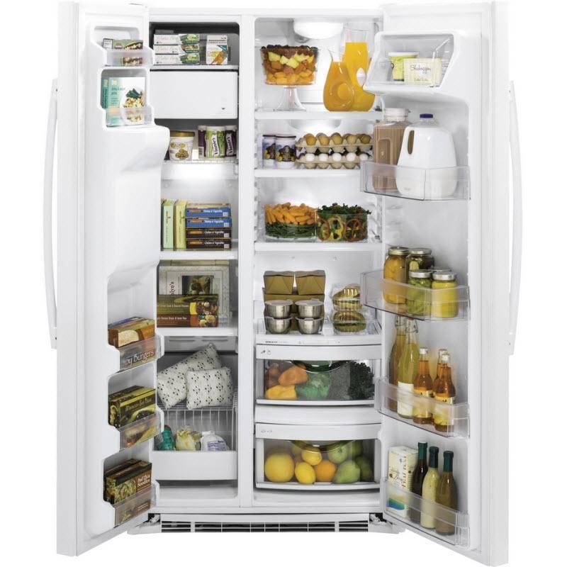 36-inch, 21.9 cu. ft. Counter-Depth Side-by-Side Refrigerator with Ice and Water (GZS22DGJWW)