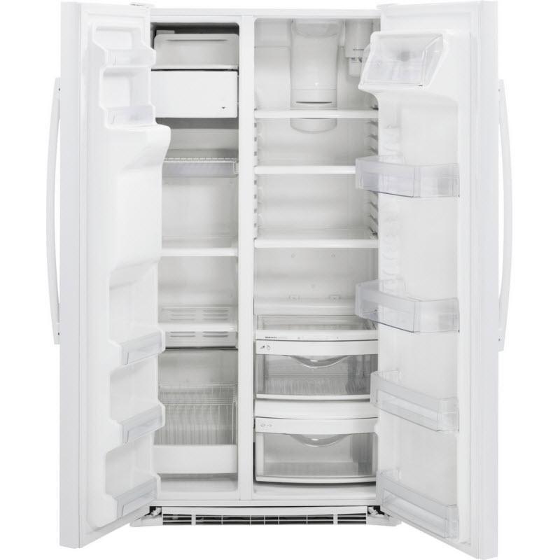 36-inch, 21.9 cu. ft. Counter-Depth Side-by-Side Refrigerator with Ice and Water (GZS22DGJWW)
