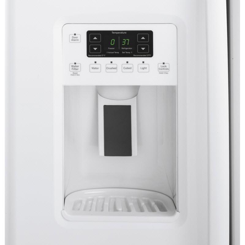 36-inch, 21.9 cu. ft. Counter-Depth Side-by-Side Refrigerator with Ice and Water (GZS22DGJWW)