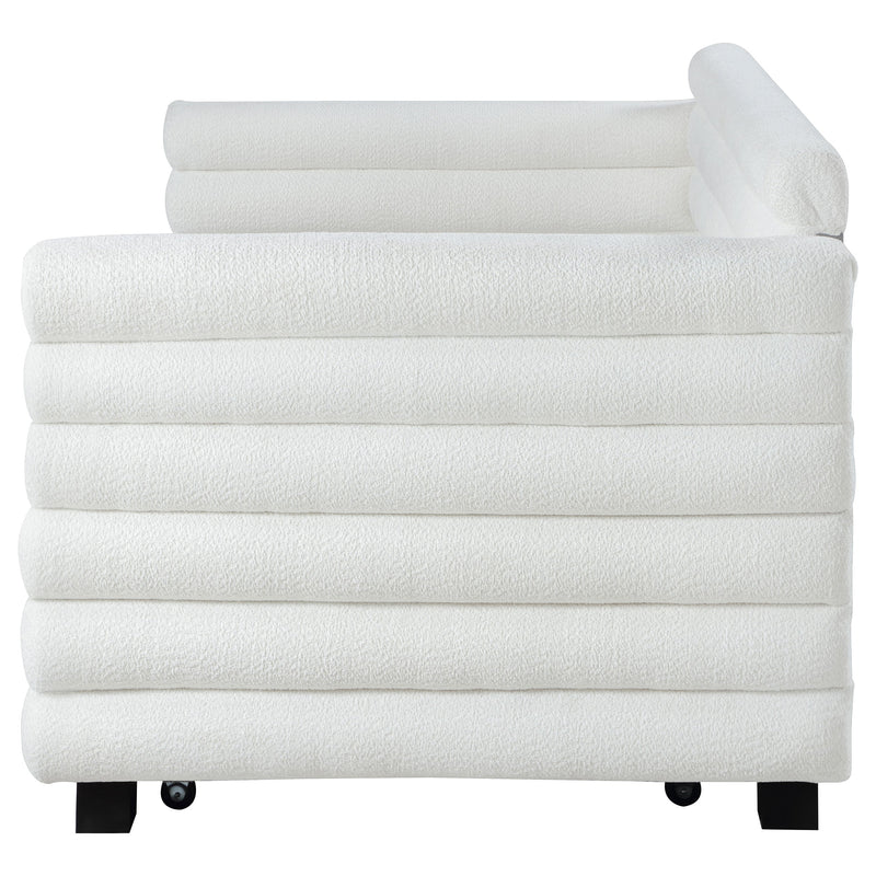 Patricia Boucle Upholstered Twin Day Bed with Trundle