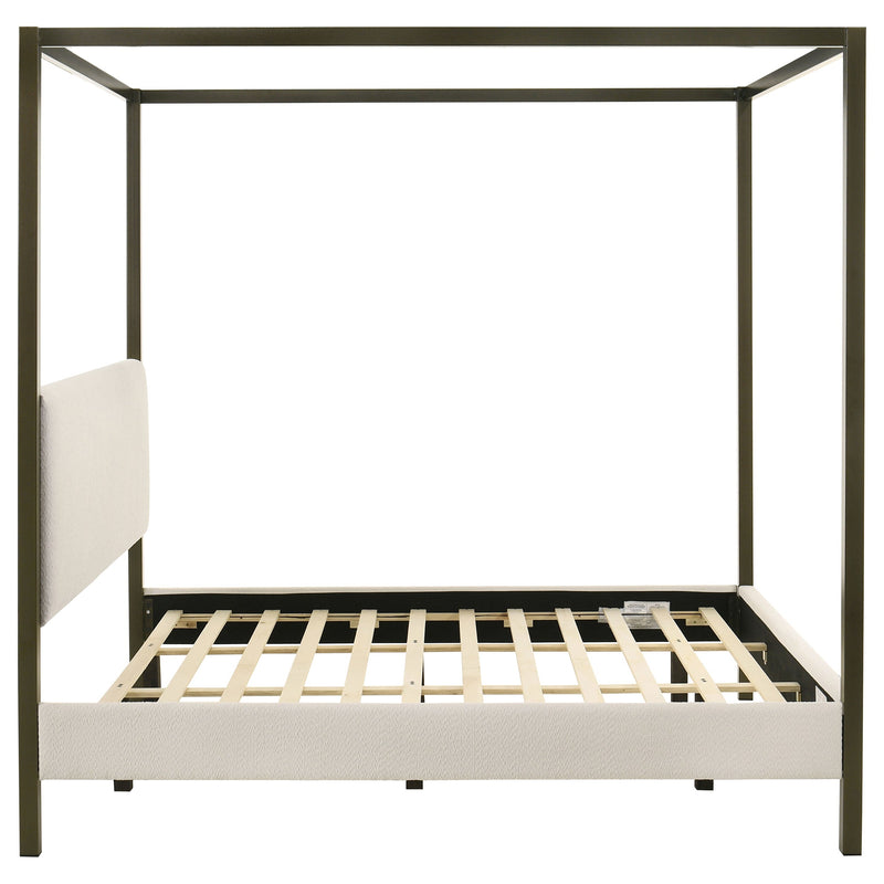 Monroe Upholstered Canopy Bed Vanilla
