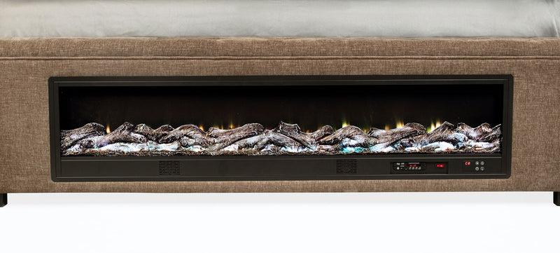 Senna Upholstered Audio Flame Visualizer Bed Brown