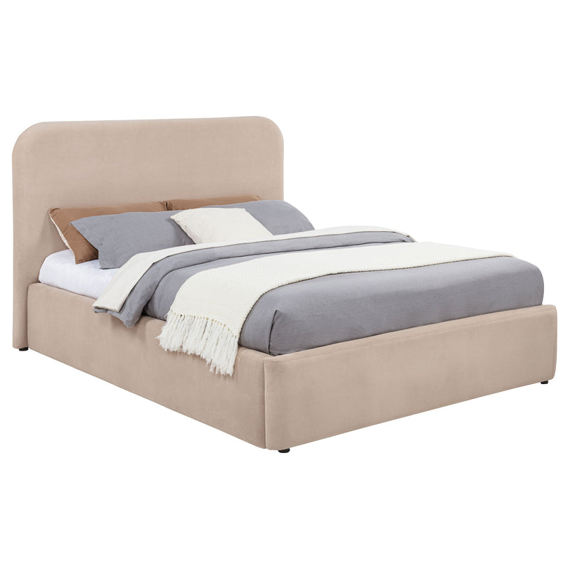 Anders Upholstered Storage Lift Platform Bed Beige