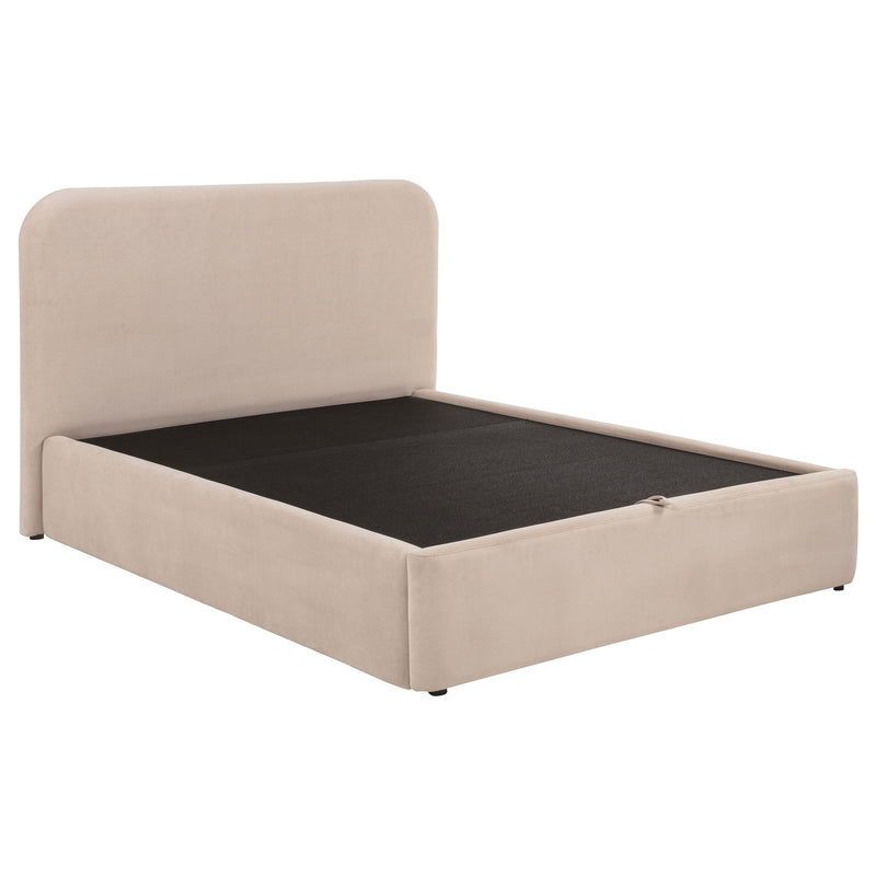 Anders Upholstered Storage Lift Platform Bed Beige