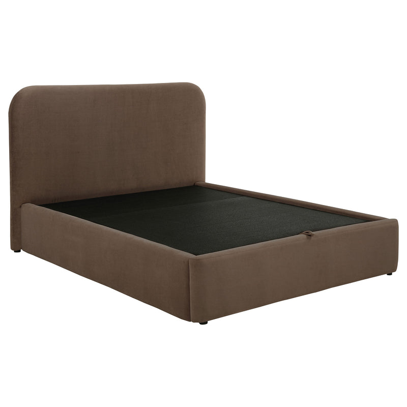Anders Upholstered Storage Lift Platform Bed Beige