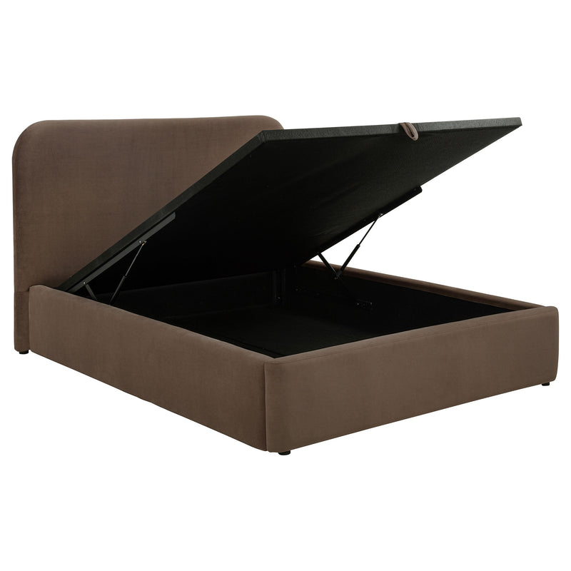 Anders Upholstered Storage Lift Platform Bed Beige