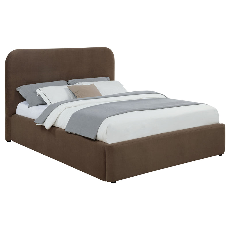 Anders Upholstered Storage Lift Platform Bed Beige