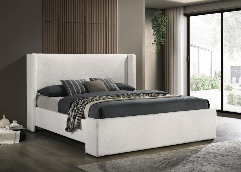 Alamosa Boucle Upholstered Wingback Bed
