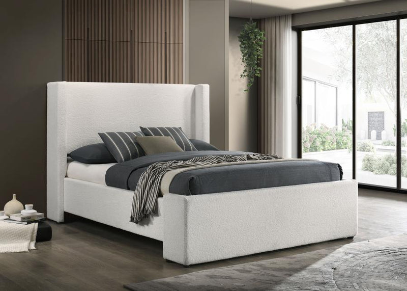 Alamosa Boucle Upholstered Wingback Bed