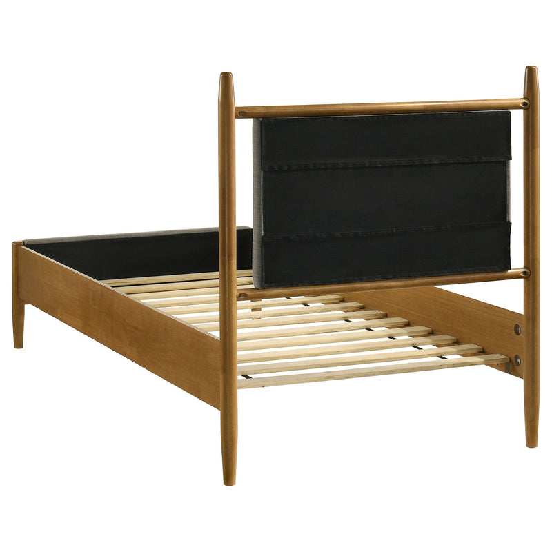Mason 46-inch Panel Platform Bed Grey and Light Brown
