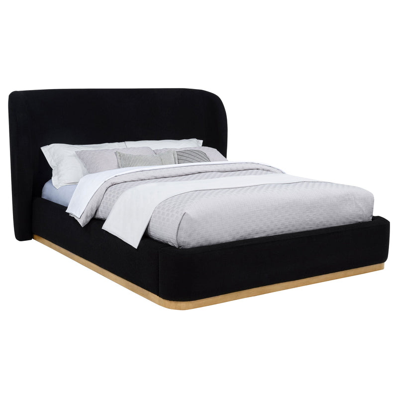 Blaire Upholstered Wingback Platform Bed Black
