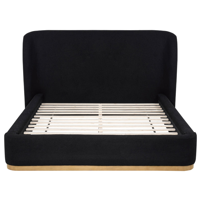 Blaire Upholstered Wingback Platform Bed Black