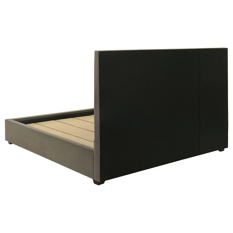 Delsea Upholstered Panel Platform Bed Light Brown