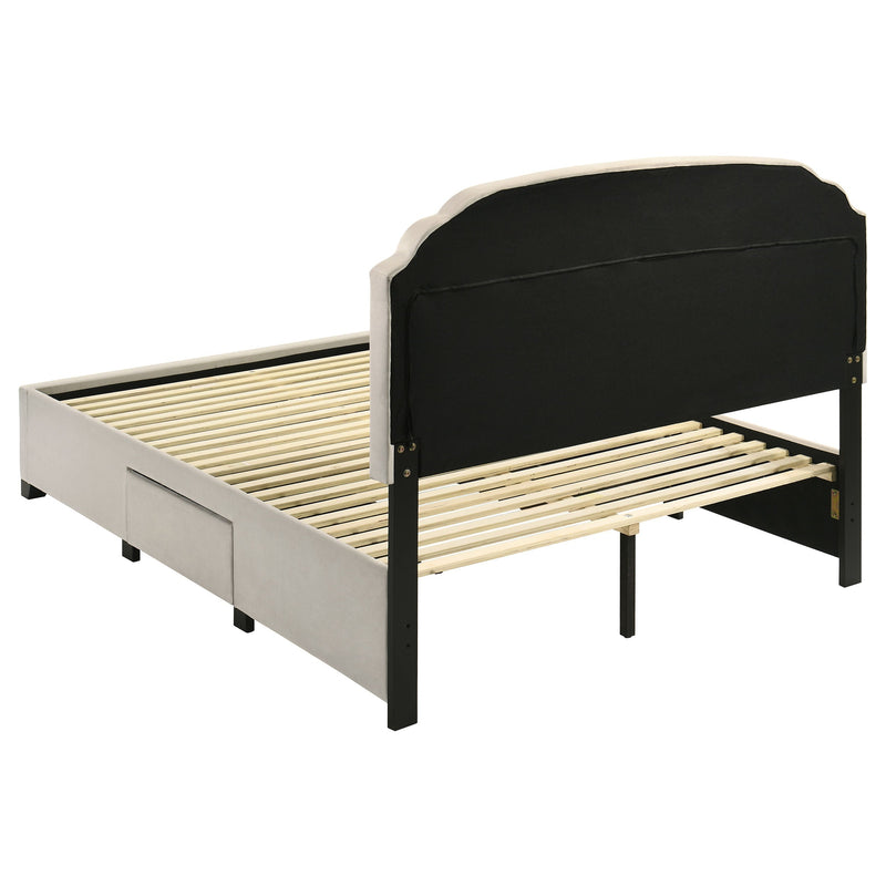 Marianna 4-drawer Upholstered Storage Bed Cream