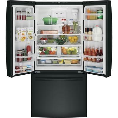 33-inch, 24.8 cu. ft. French 3-Door Refrigerator with Ice and Water (GNE25JGKBB)