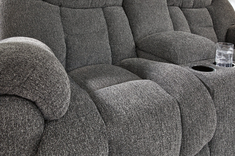 Foreside DBL Reclining Loveseat w/Console