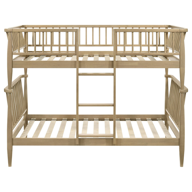 Abram Windsor Twin Over Twin Wood Bunk Bed with Ladder Black