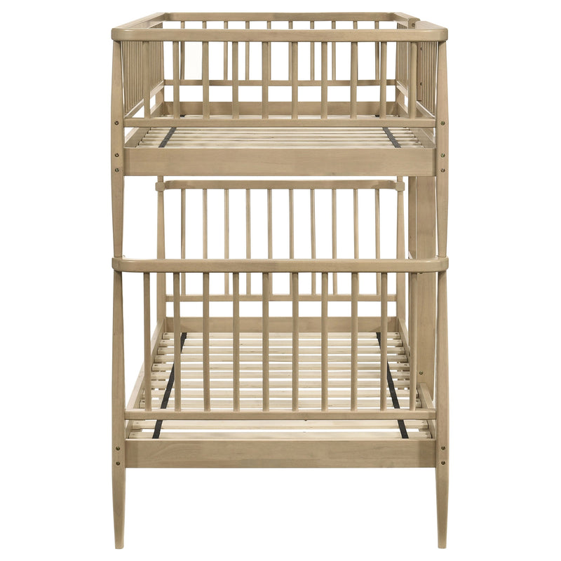 Abram Windsor Twin Over Twin Wood Bunk Bed with Ladder Black