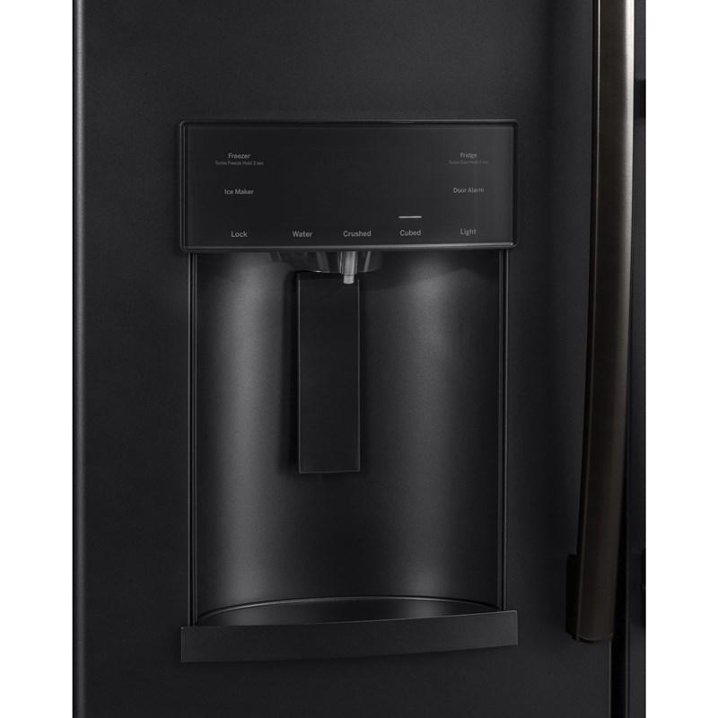 36-inch, 27.8 cu.ft. Freestanding French 3-Door Refrigerator with Ice and Water Dispensing System (GFE28GELDS)