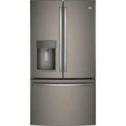 36-inch, 27.8 cu.ft. Freestanding French 3-Door Refrigerator with Ice and Water Dispensing System (GFE28GMKES)