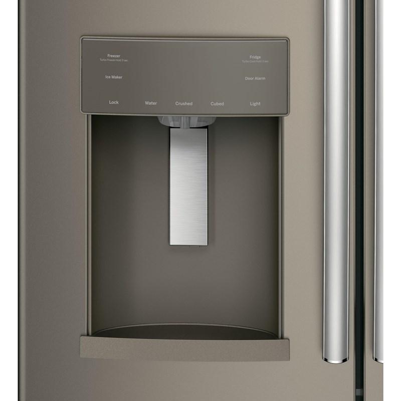 36-inch, 27.8 cu.ft. Freestanding French 3-Door Refrigerator with Ice and Water Dispensing System (GFE28GMKES)