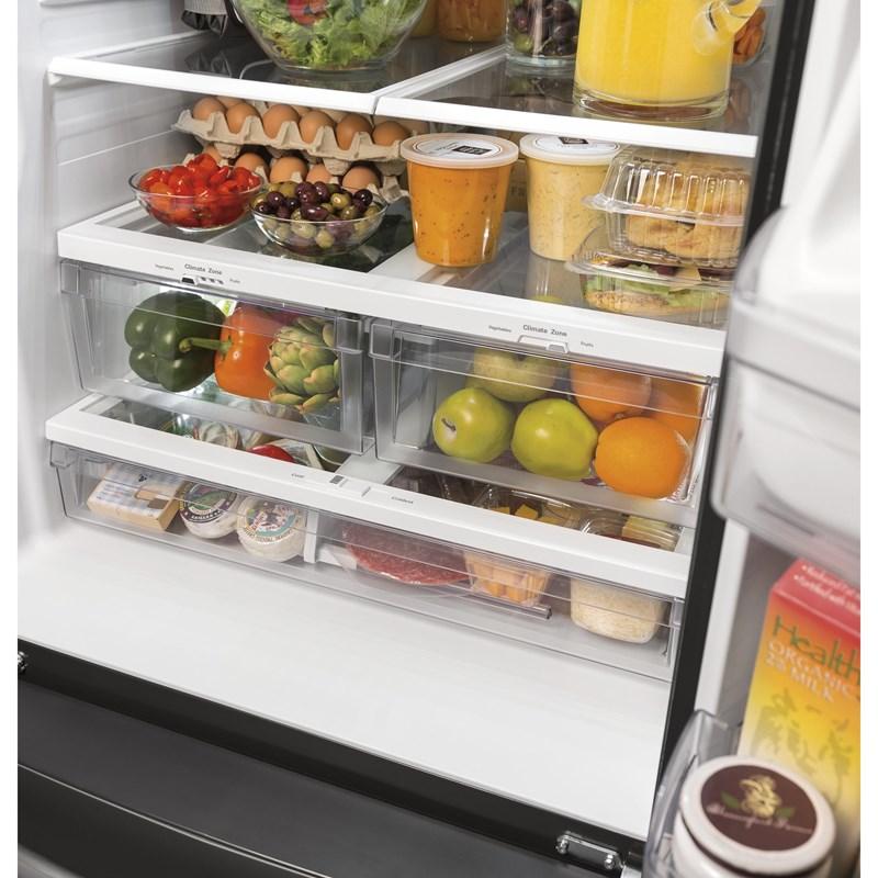 33-inch, 18.6 cu. ft. Counter-Depth French-Door Refrigerator with Ice Maker (GWE19JGLWW)