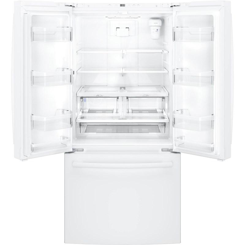 33-inch, 18.6 cu. ft. Counter-Depth French-Door Refrigerator with Ice Maker (GWE19JGLWW)