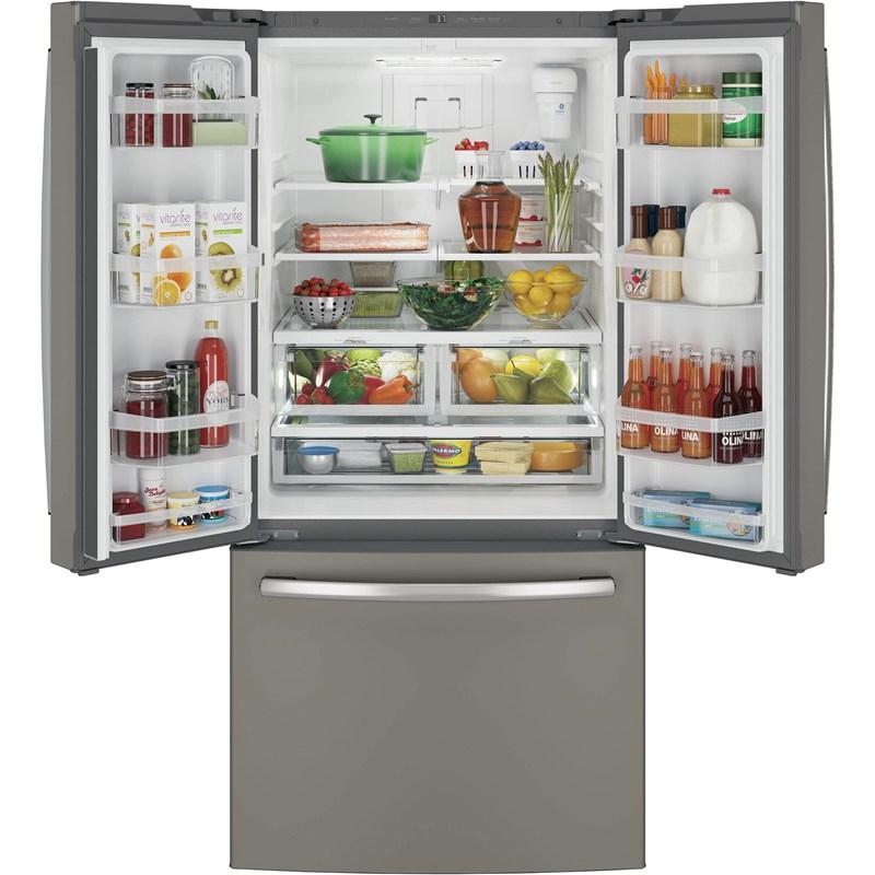 33-inch, 18.6 cu. ft. Counter-Depth French-Door Refrigerator (GWE19JMLES)