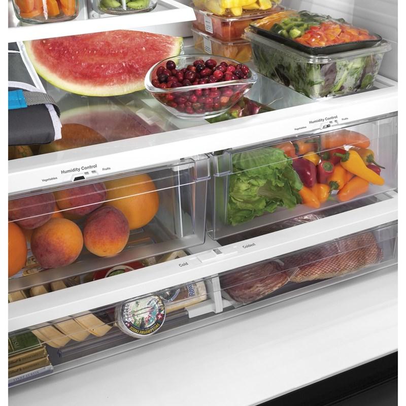 36-inch, 27 cu.ft. Freestanding French 3-Door Refrigerator with Internal Water Dispenser (GNE27JGMBB)