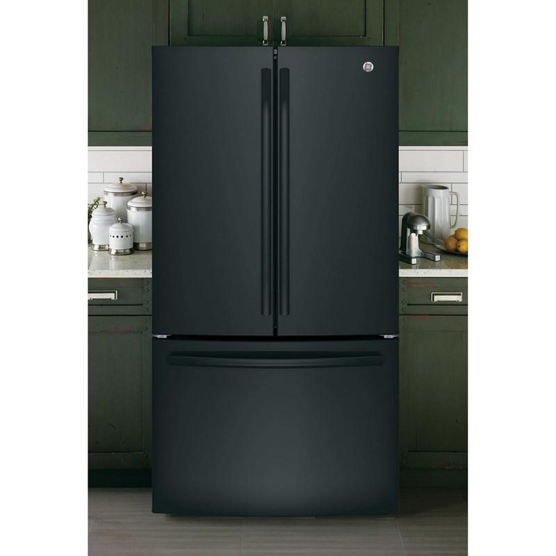 36-inch, 27 cu.ft. Freestanding French 3-Door Refrigerator with Internal Water Dispenser (GNE27JGMBB)