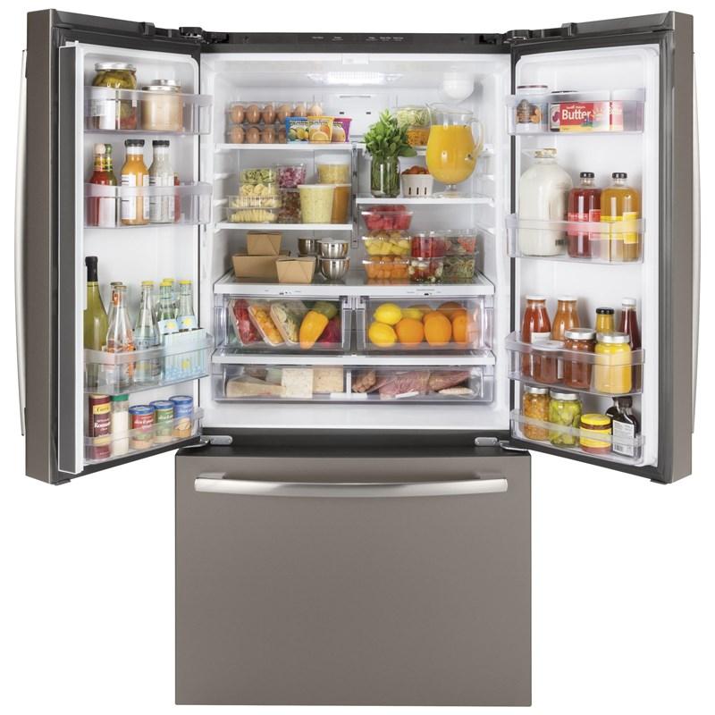 36-inch, 27 cu.ft. Freestanding French 3-Door Refrigerator with Internal Water Dispenser (GNE27JMMES)