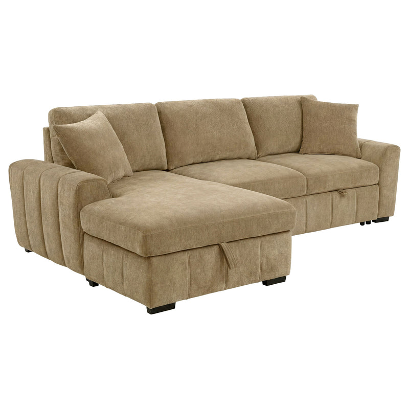Pastrana Upholstered Sleeper Sectional Sofa RAF Chaise Grey