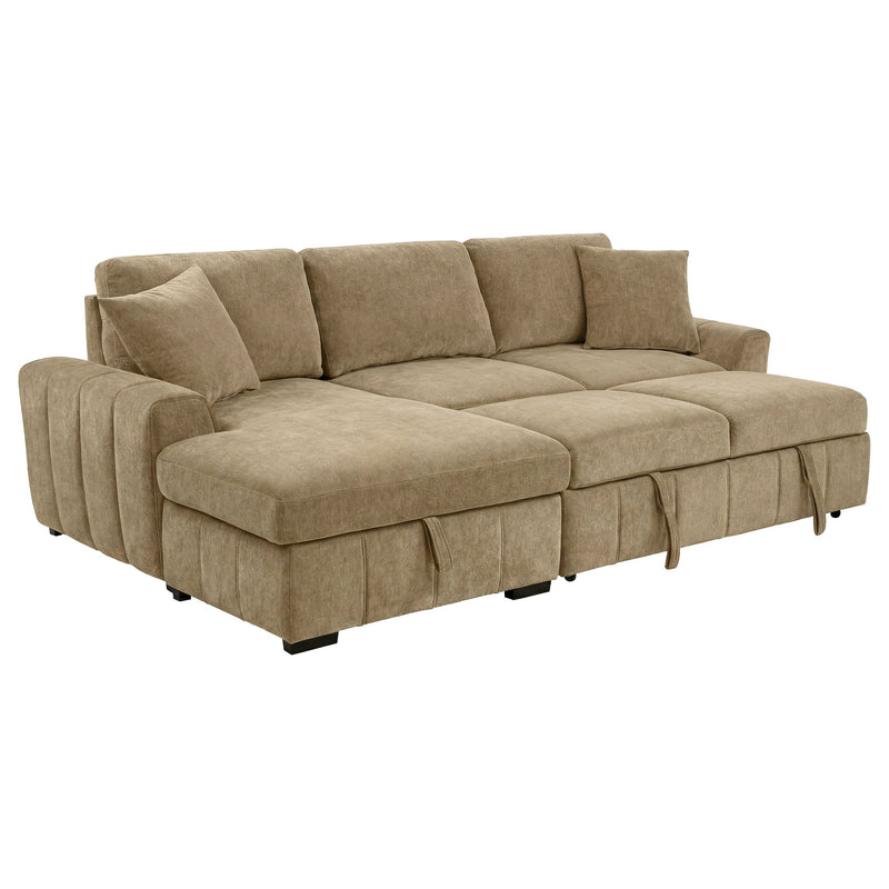 Pastrana Upholstered Sleeper Sectional Sofa RAF Chaise Grey