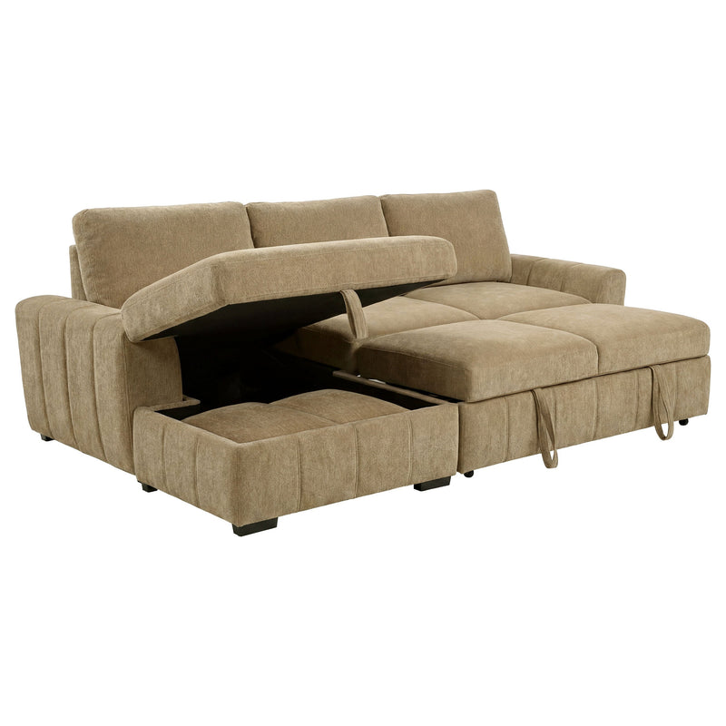 Pastrana Upholstered Sleeper Sectional Sofa RAF Chaise Grey