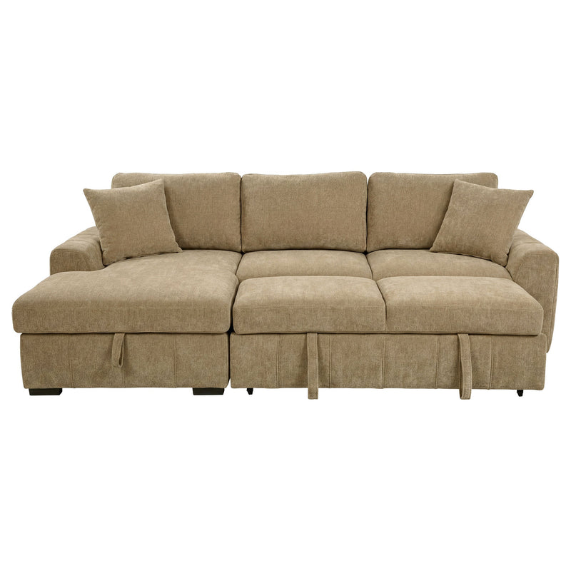 Pastrana Upholstered Sleeper Sectional Sofa RAF Chaise Grey