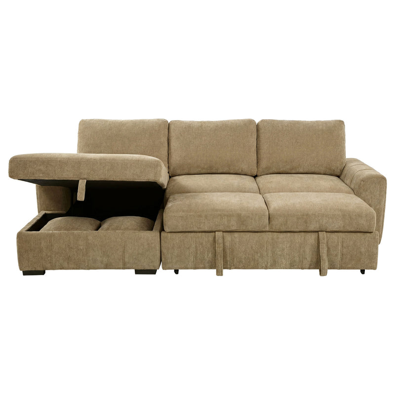 Pastrana Upholstered Sleeper Sectional Sofa RAF Chaise Grey